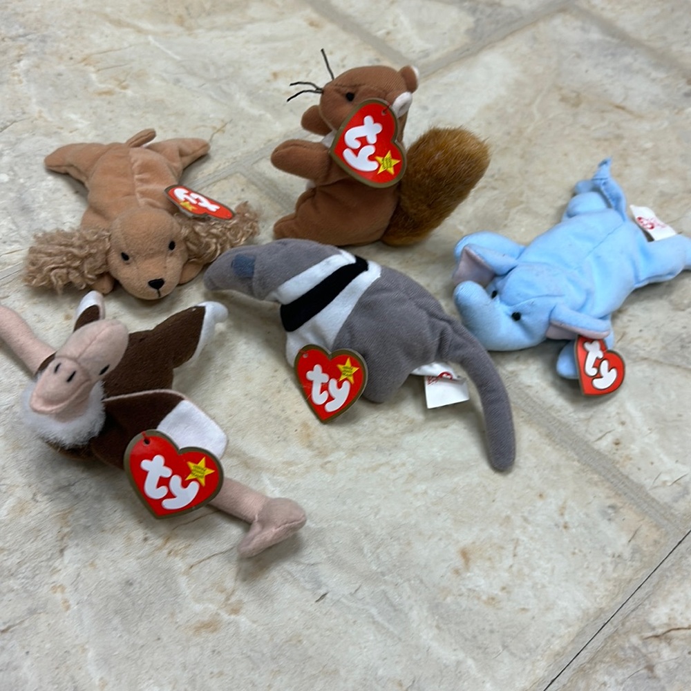 5 beanie babies with original tag